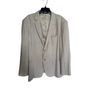 Paul Jones Mens Sportscoat Rayon Linen Cream Textured Size 2XL
